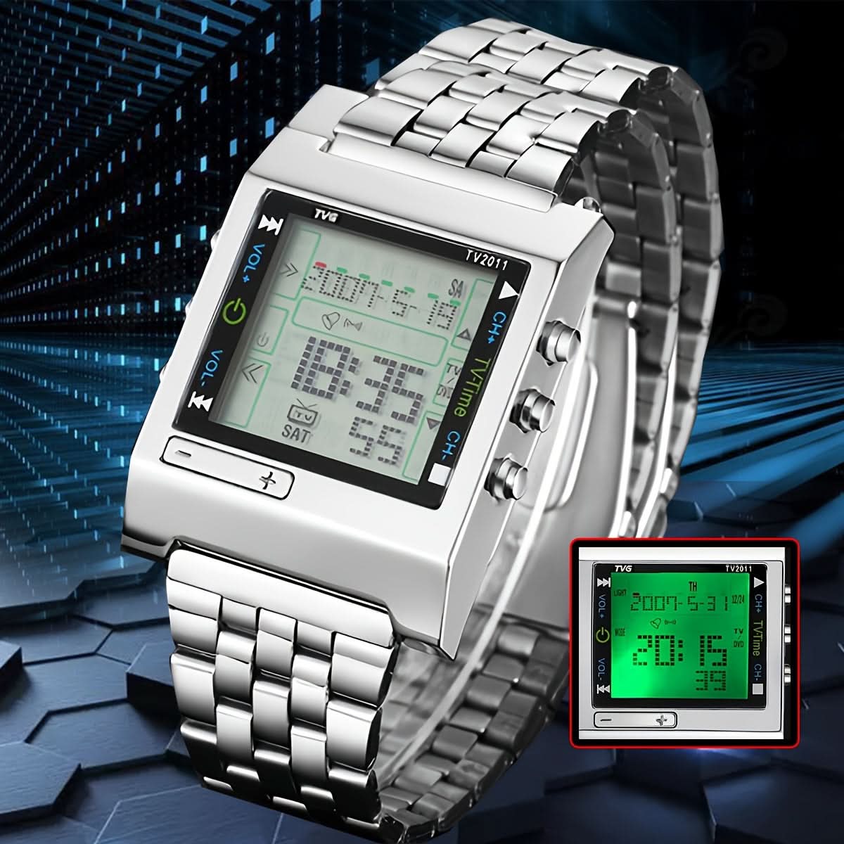 Men's Sporty Square Digital LED Watch