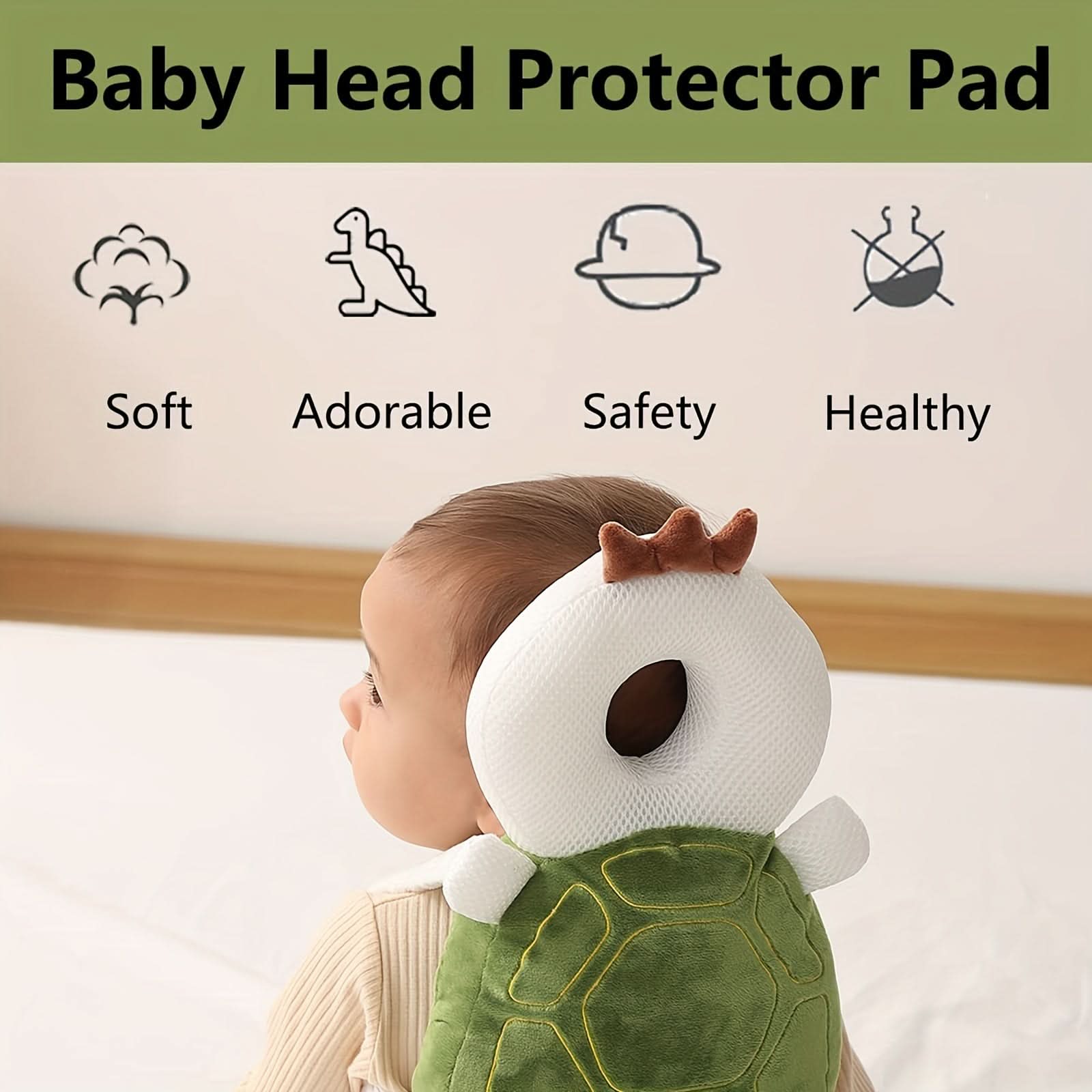 Cute Turtle Anti-Collision Pillow for Toddlers