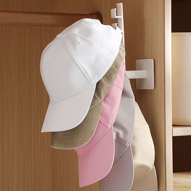 Wall-Mounted Hat Organizer Rack with 6 Hooks