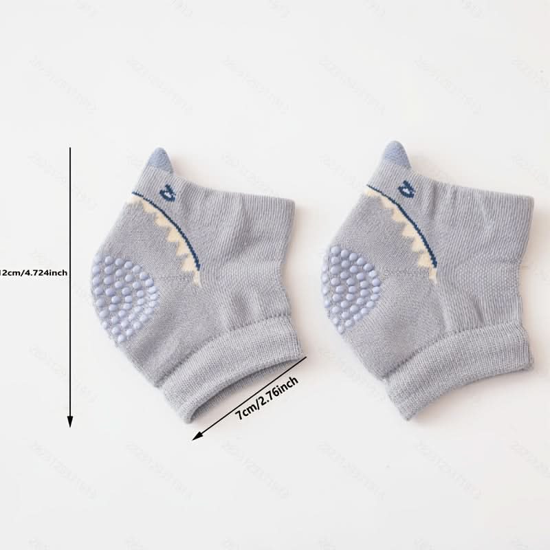 6 Pairs Baby Knee & Elbow Pads with Cute Animal Designs - Anti-Slip Crawling Protectors