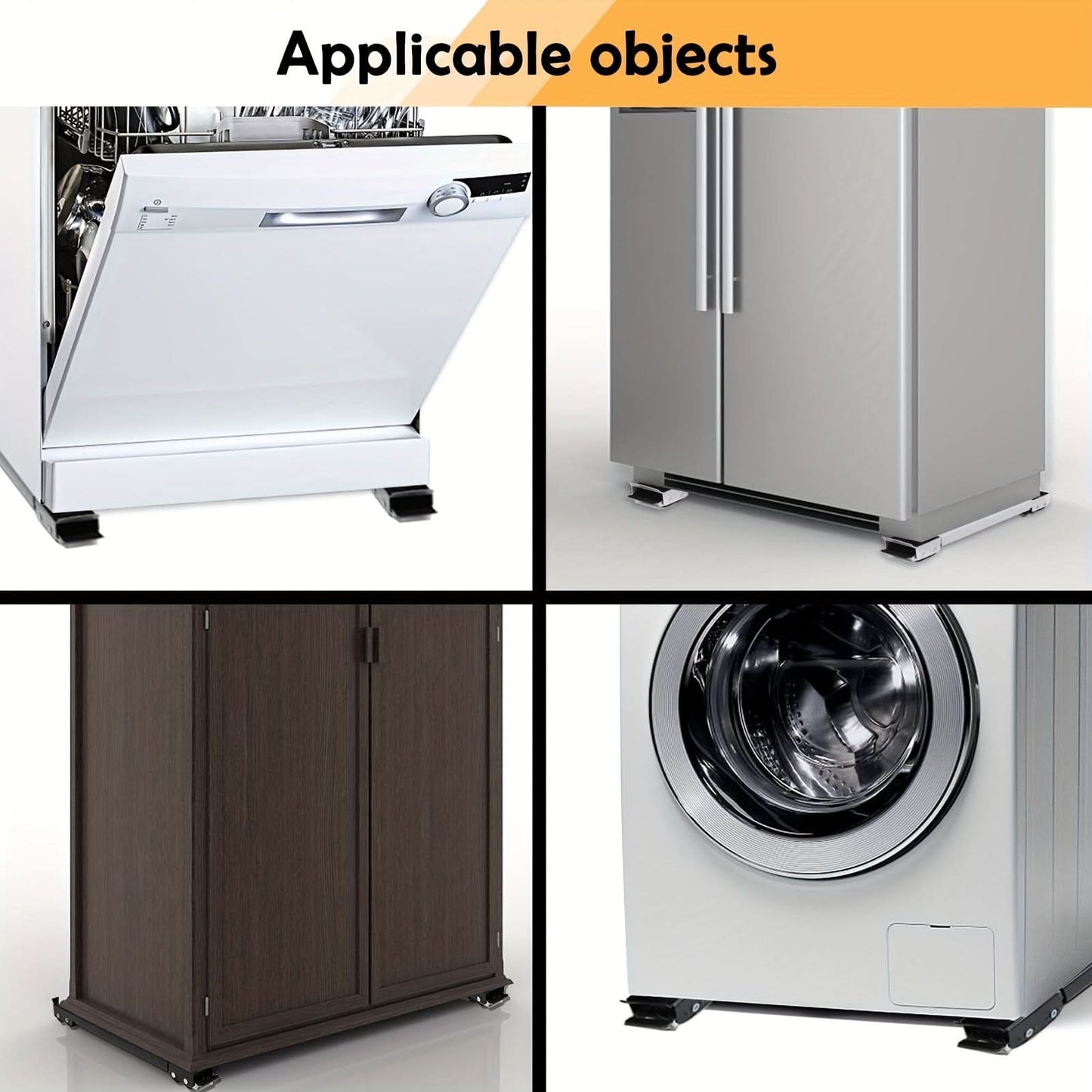 Adjustable Metal Appliance Dolly 2-Pack - Heavy-Duty Mobile Base