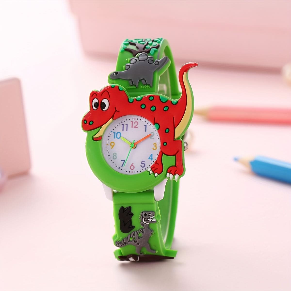Cute Dinosaur Watch for Kids - Tyrannosaurus Rex Cartoon Design