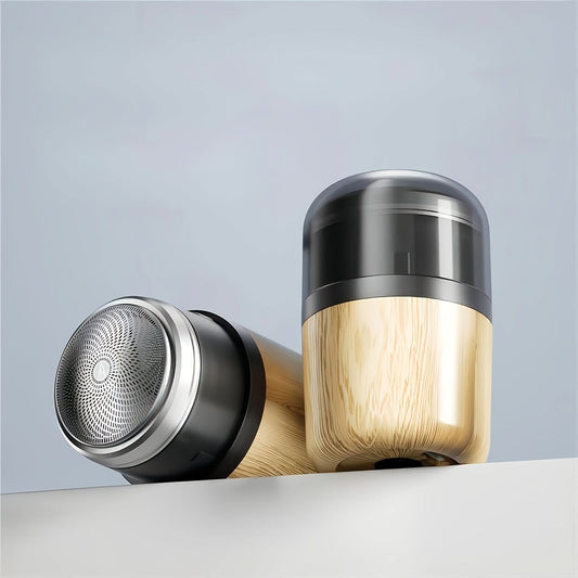 Washable Wood Grain Beard Shaver – Mini Electric Shaver