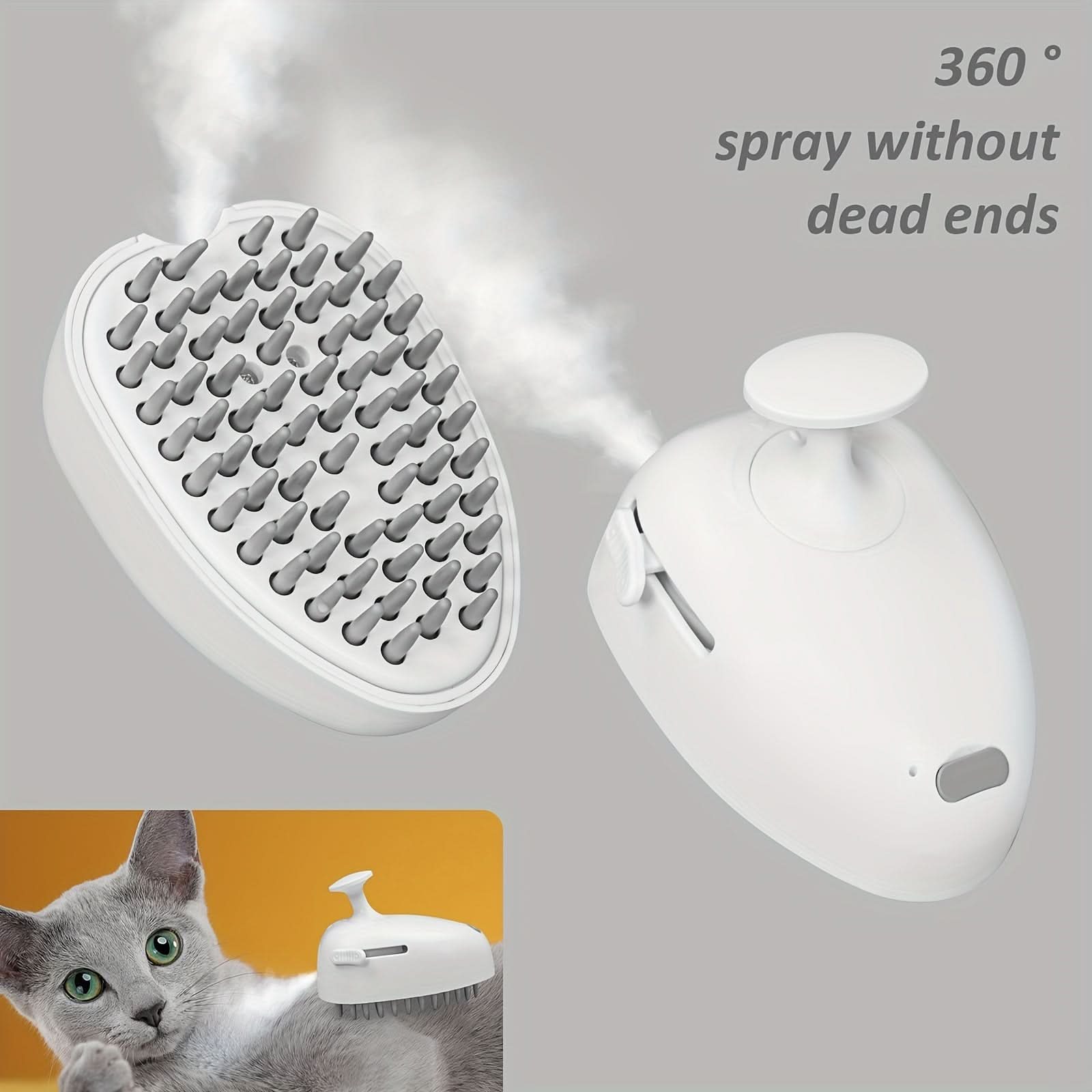 USB Rechargeable Pet Grooming Brush with Spray