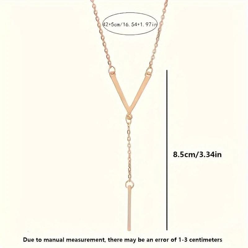 V-Shaped Long Pendant Necklace – Elegant Minimalist Accessory