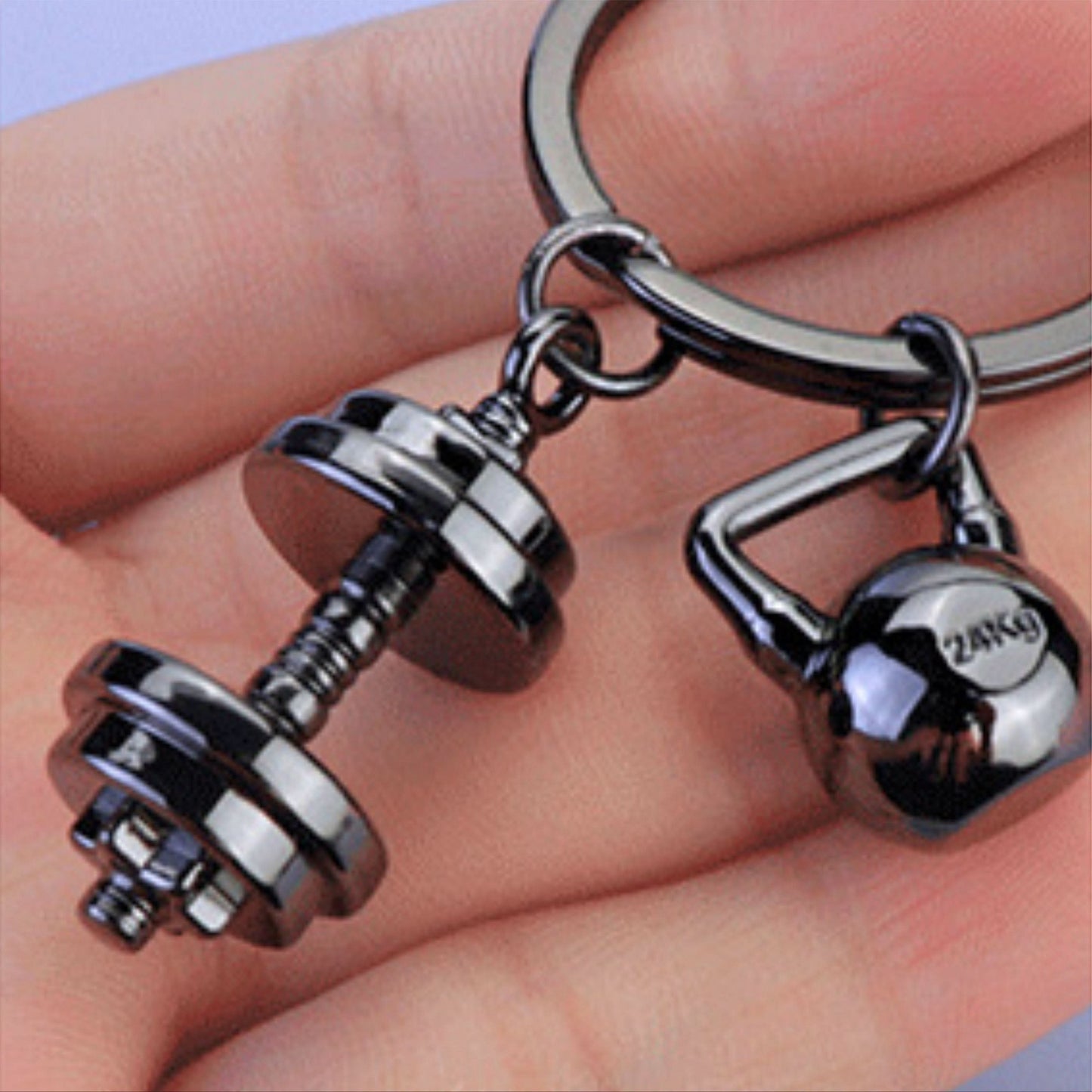 Dumbbell Keychain – Zinc Alloy Gym Accessory