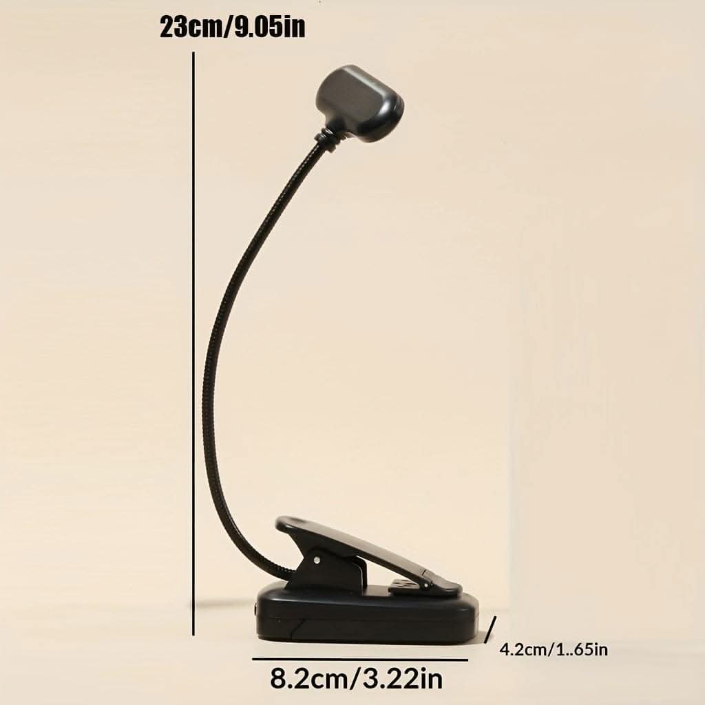 USB Rechargeable Clip-On Book Light – Flexible LED Reading Light for Books