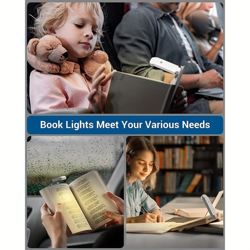 Rechargeable Clip-On Bookmark Light with Dimming – LED Reading Light for Books