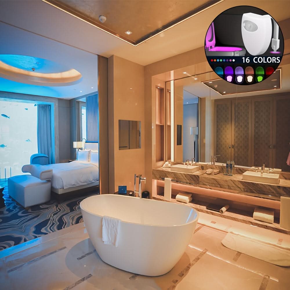 Motion Sensor LED Toilet Night Light, 16 Colors