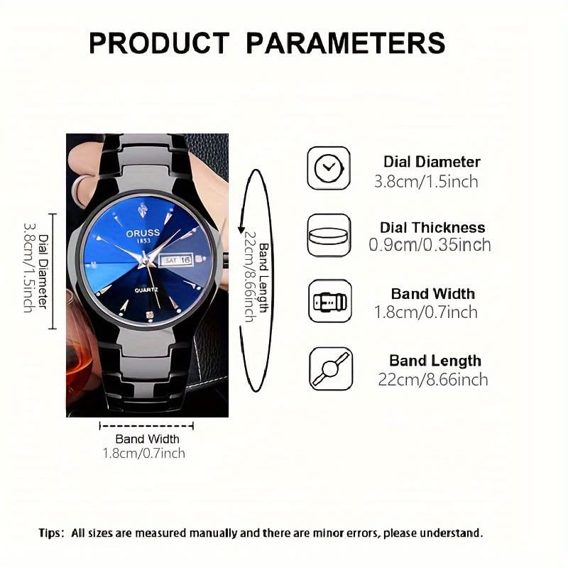 Ruggedly Stylish Gentleman’s Watch – Waterproof with Calendar Display