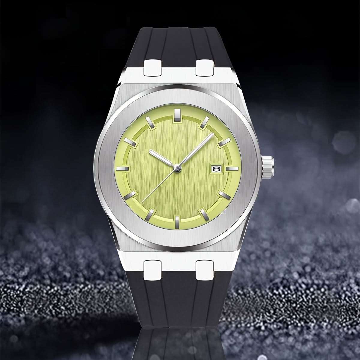 Men’s Business Sport Watch – Silicone Strap, Large Dial, Quartz Analog