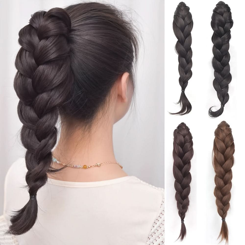Chic Claw-Clamp Braided Ponytail Extension - Loose Curly Hair Accessory