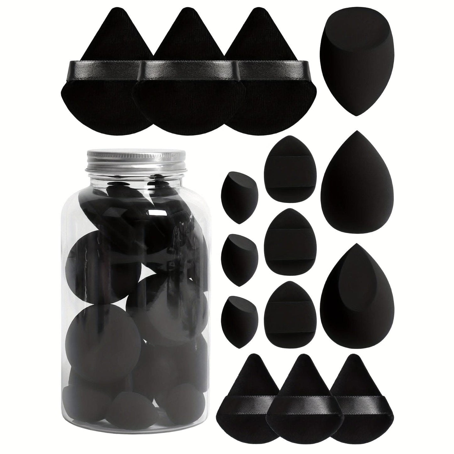 15-Piece Makeup Tool Set in Jar