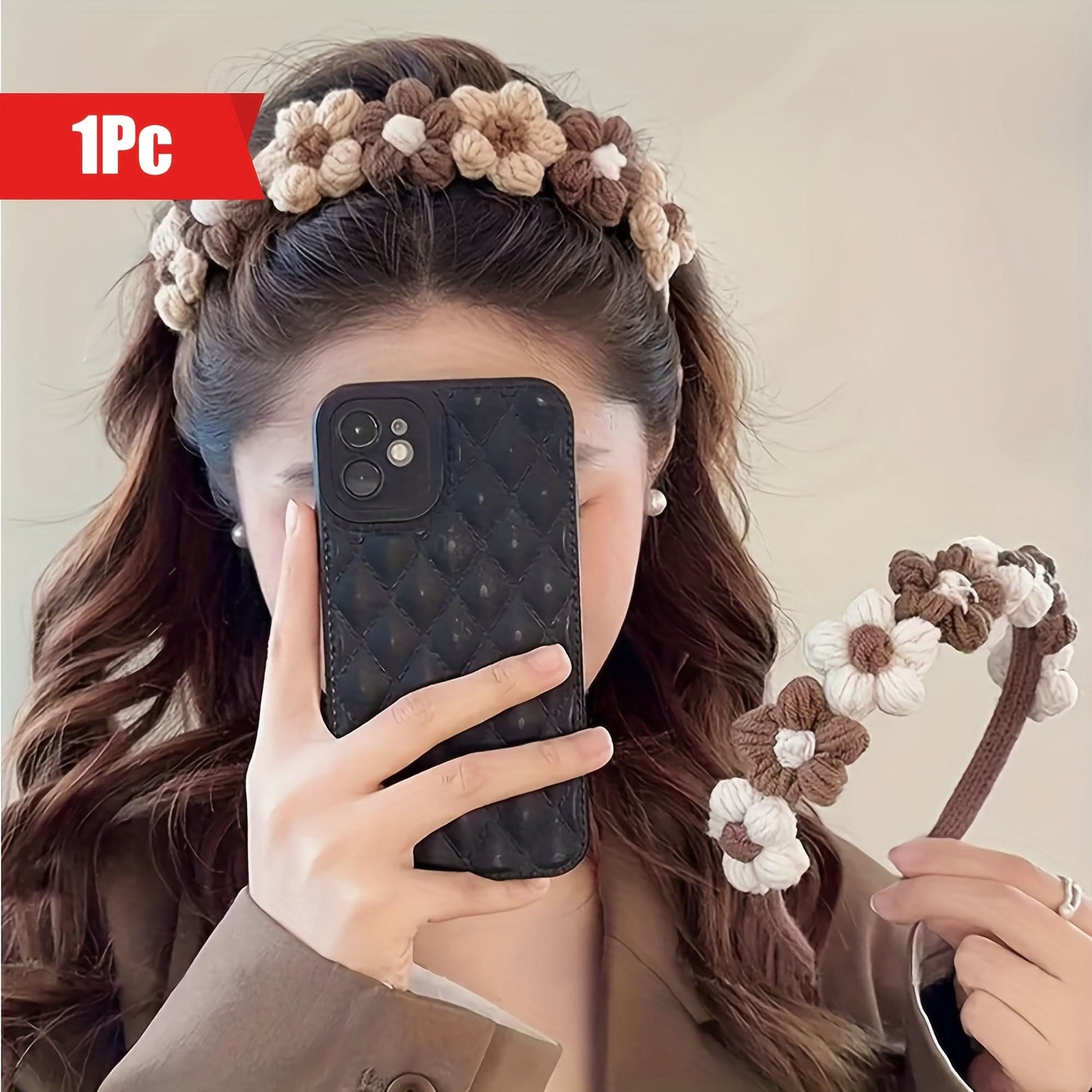 Charming Floral Knitted Headband for Women