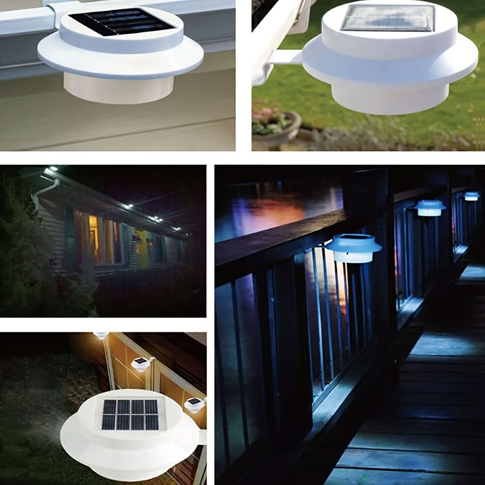 Pack of 4 Solar LED Gutter Lights for Outdoor Decoration-Warm Light