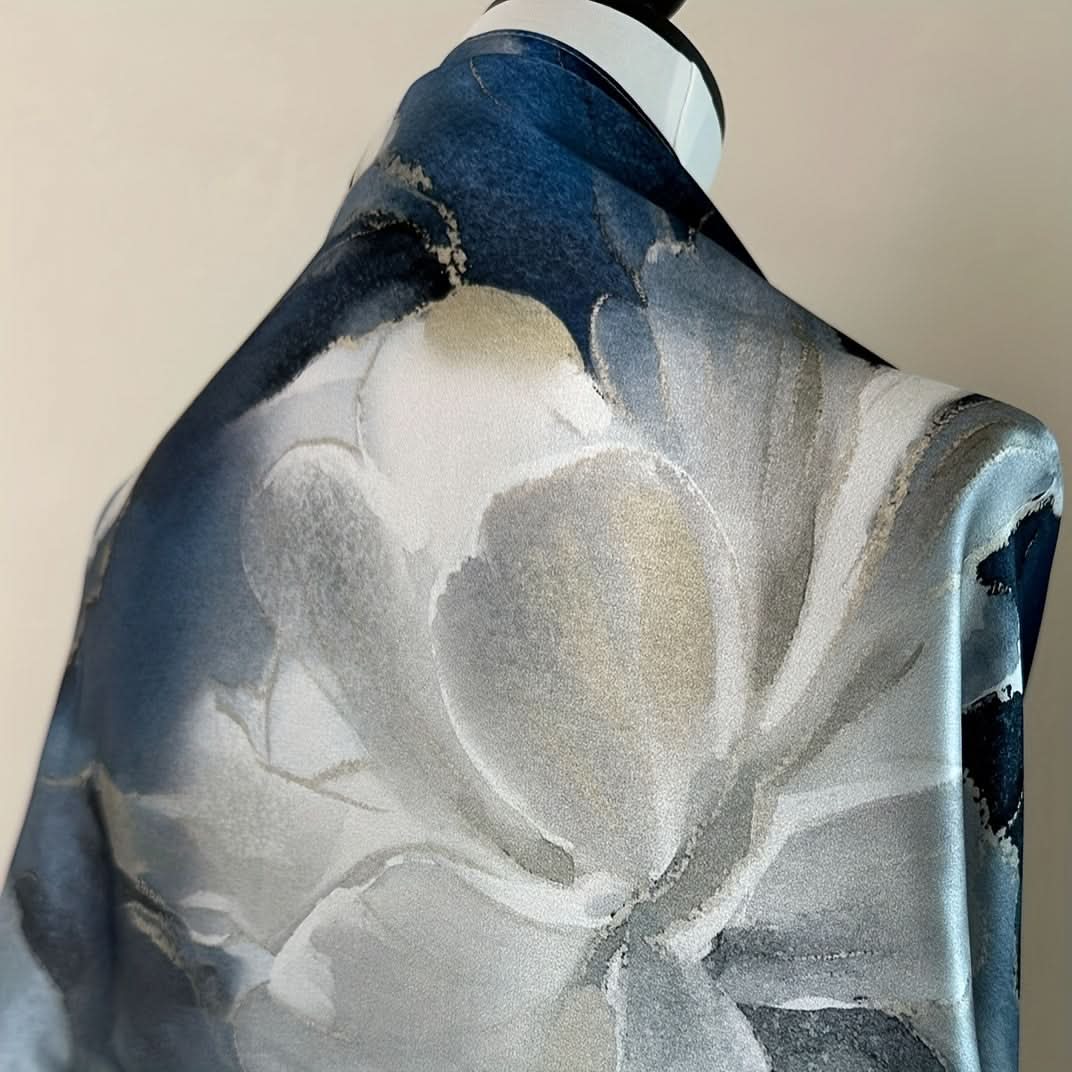 Elegant Silk Floral Shawl for Women – 100% Mulberry Silk