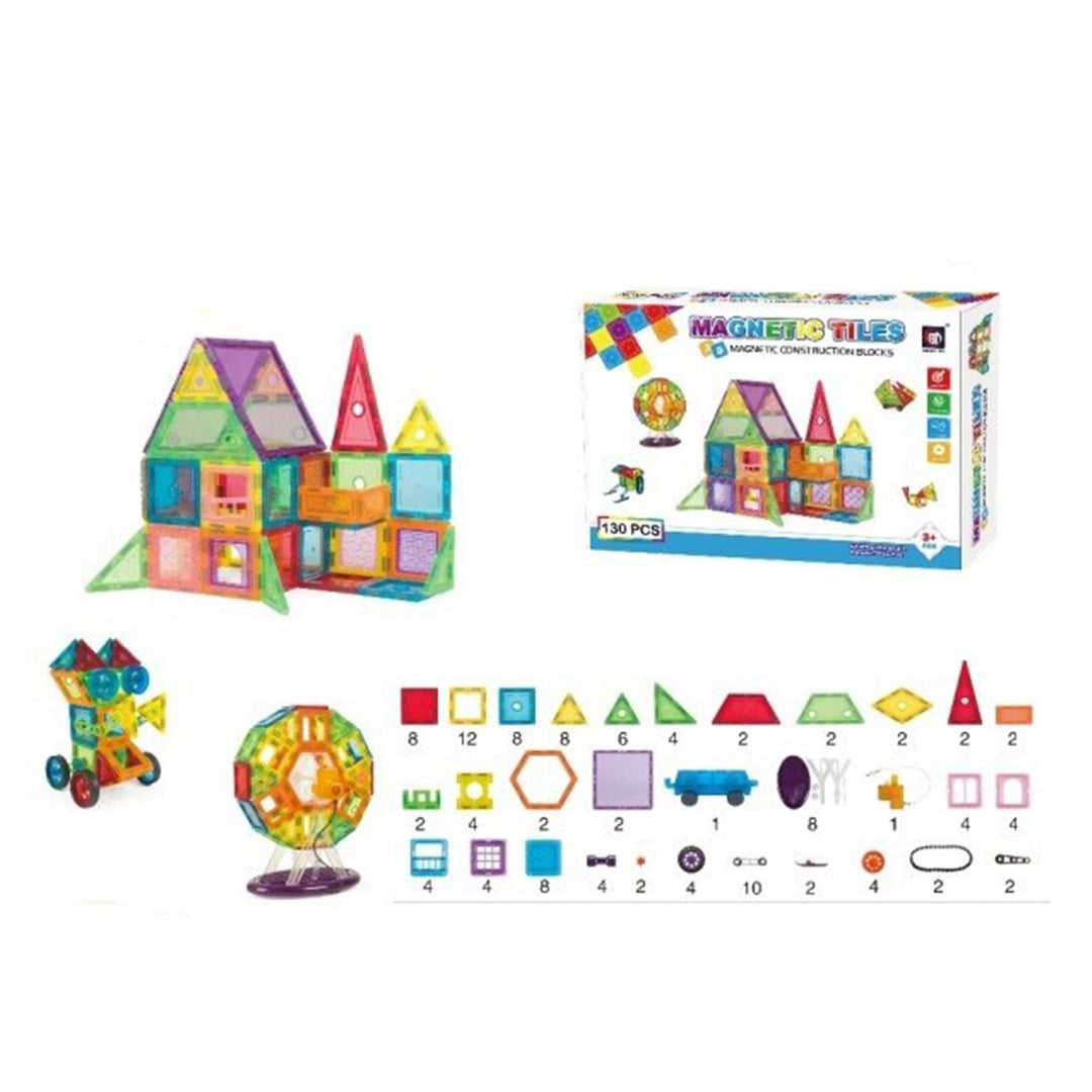 Magnetic Mini Tiles Building Blocks Set 130pcs