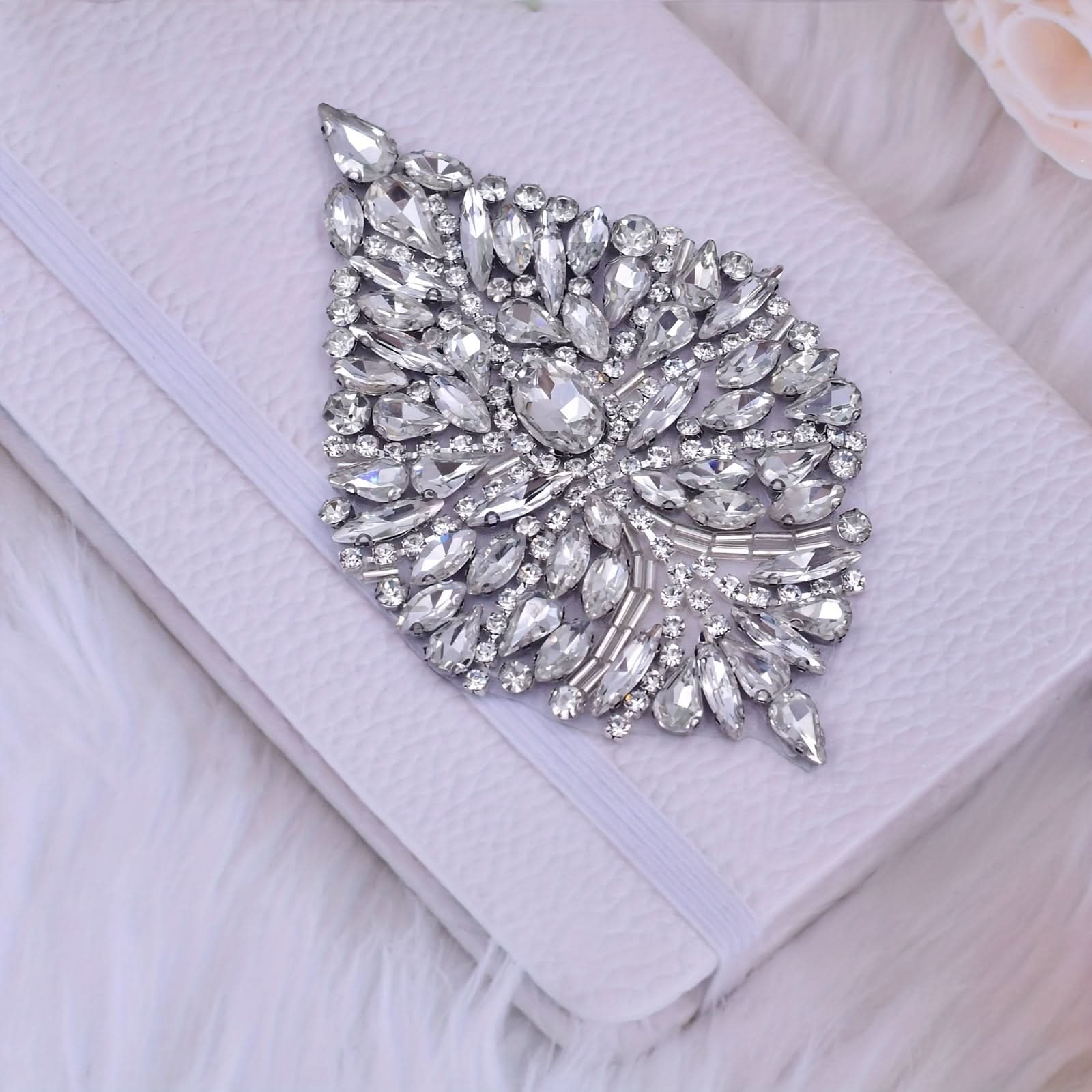 2pcs Silvery Rhinestone Iron-On Patch for Decoration