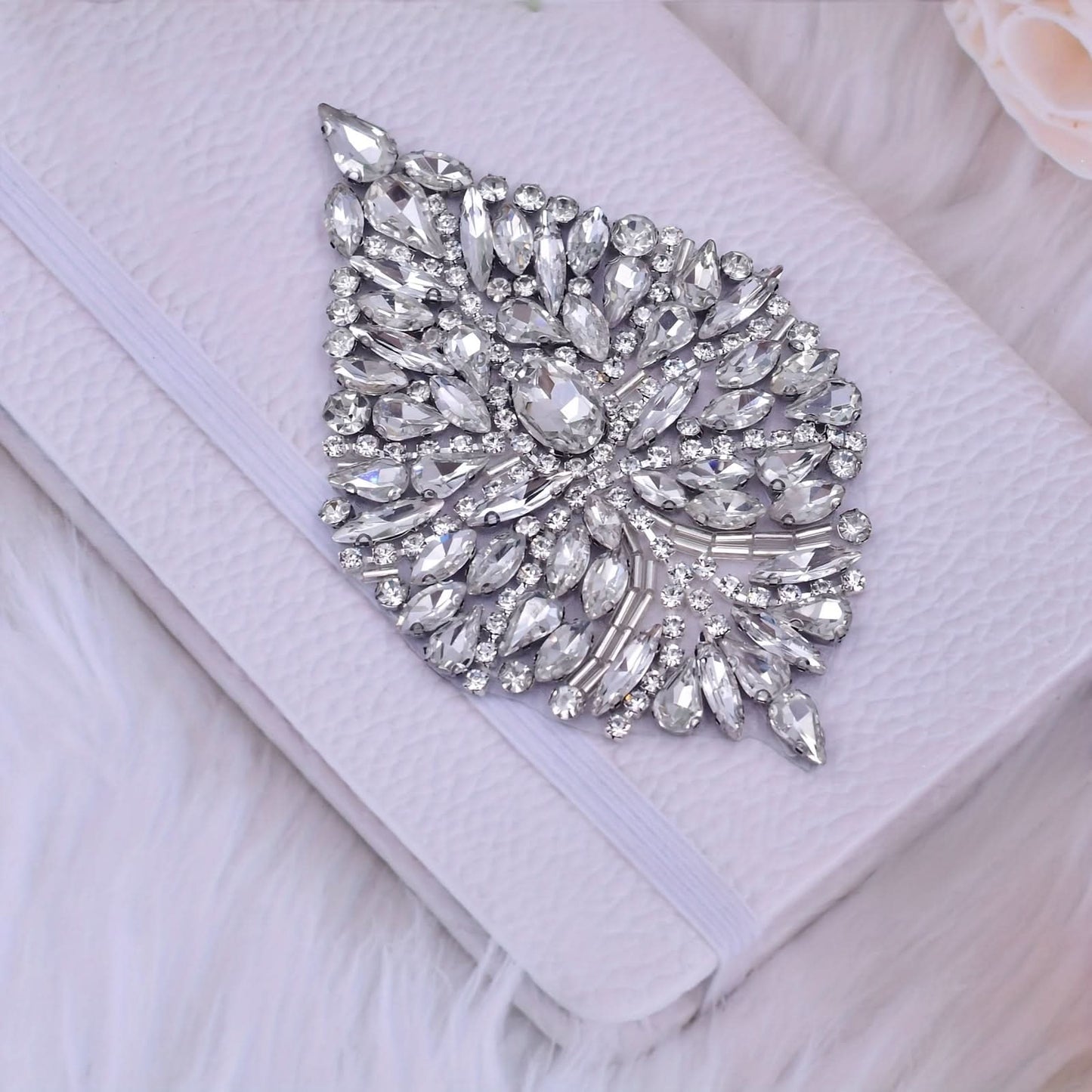 2pcs Silvery Rhinestone Iron-On Patch for Decoration