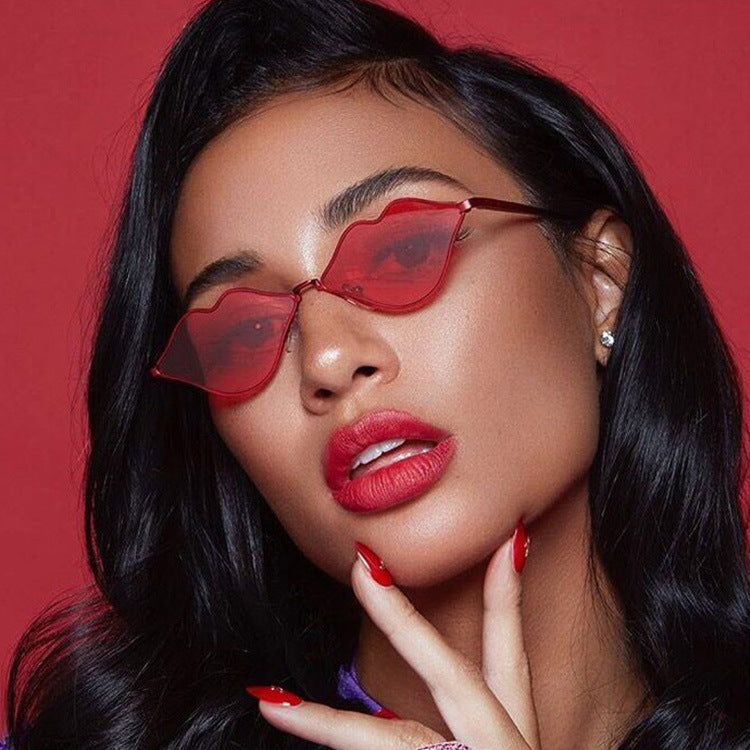 Women's Lip-Shaped Sunglasses – Trendy Metal UV400 Full Frame Eyewear