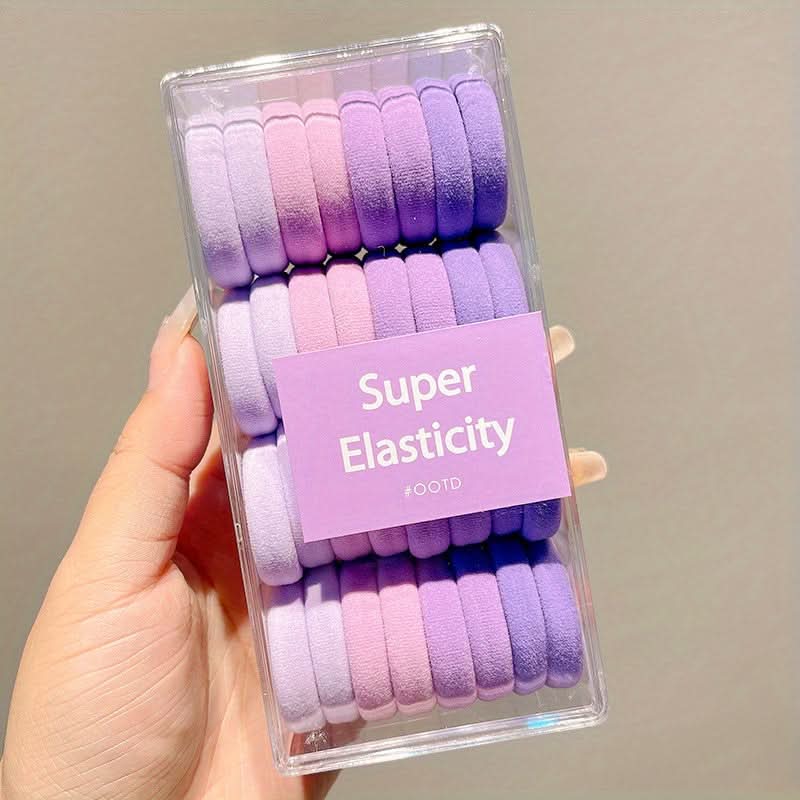 32pc Multicolor Rainbow Hair Ties for Kids