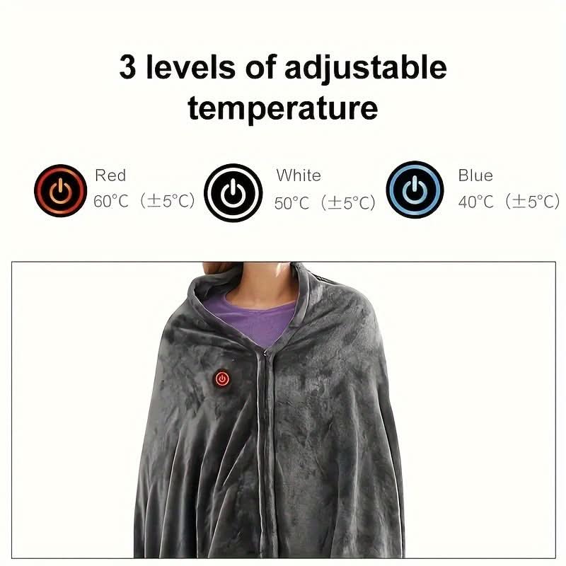USB Rechargeable Electric Blanket with 3 Heat Settings