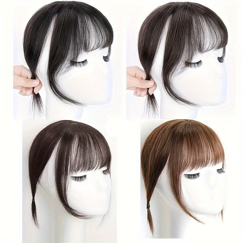 Vibrant Synthetic Hair Toppers with Bangs – Easy Clip-In Extensions