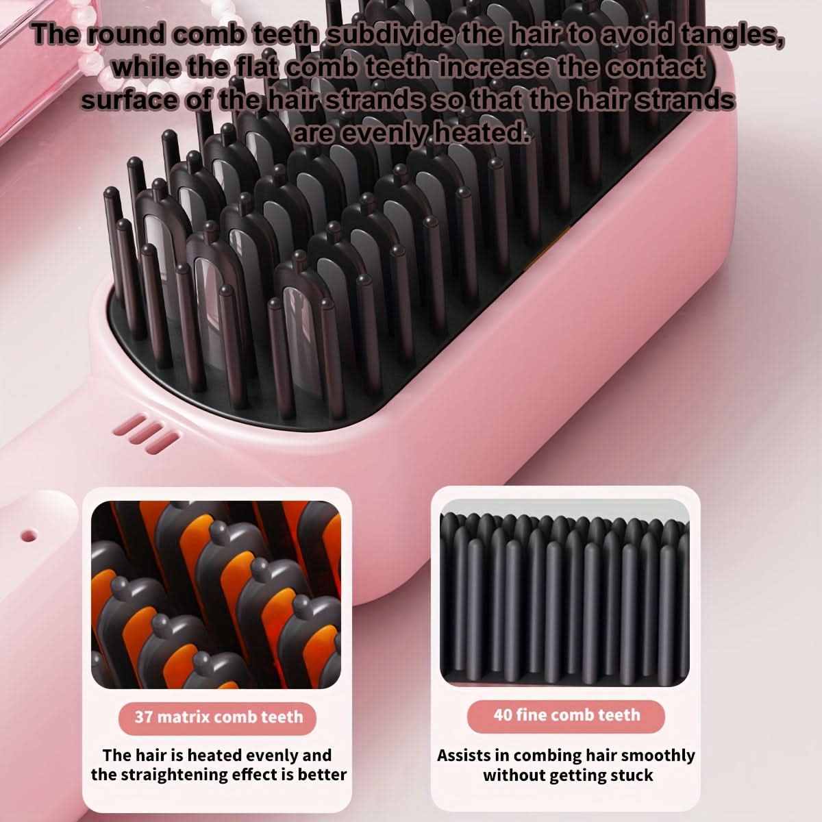 Ceramic Mini Hair Straightening Comb, 4 Temp Settings