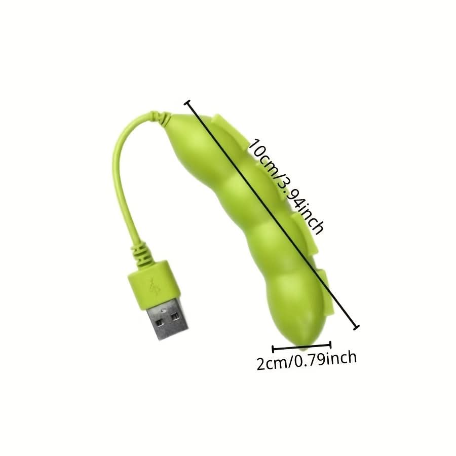 4-Port USB 2.0 Hub – Compact, Portable Pea-Shaped USB Splitter for Laptops