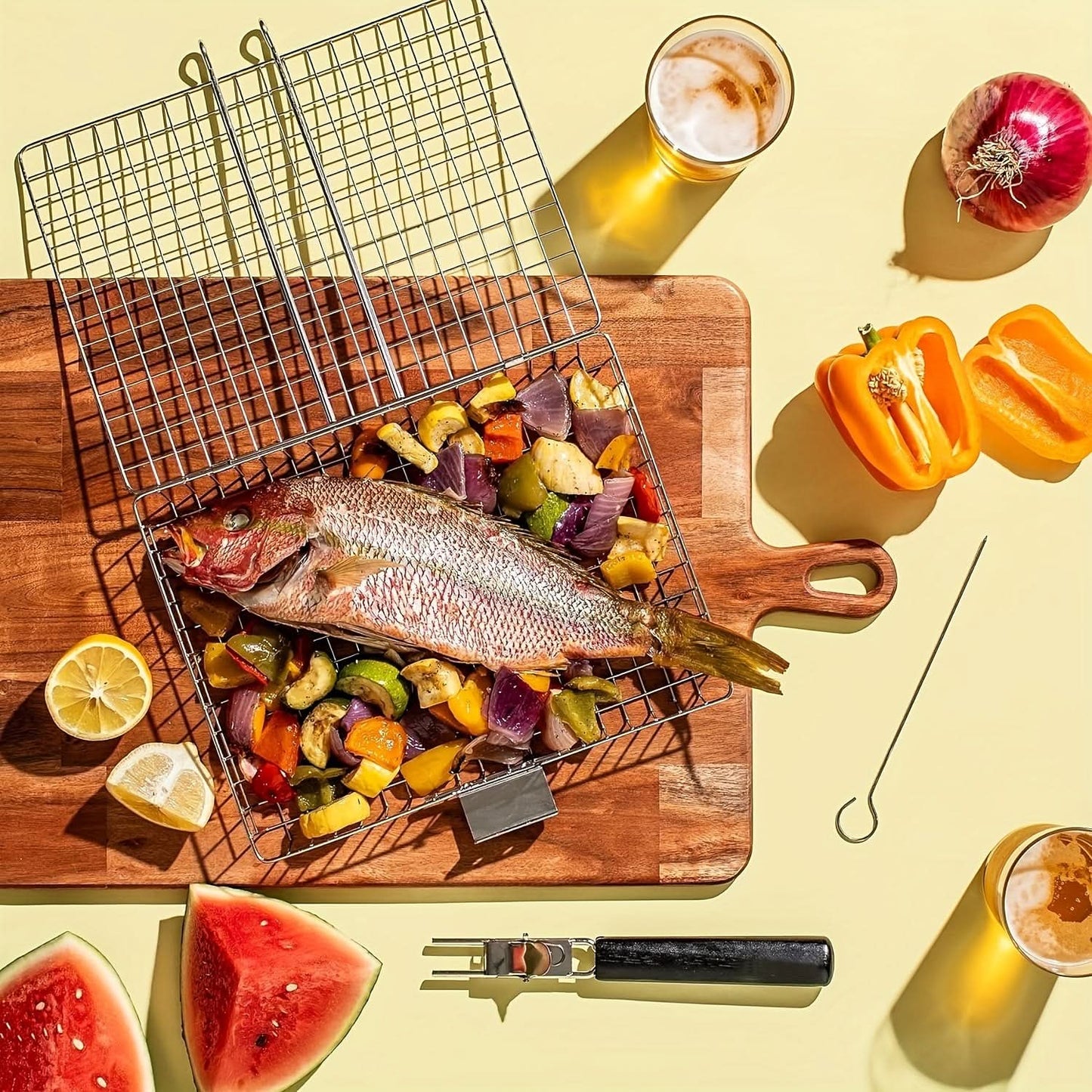 Large Folding Grill Basket for BBQ