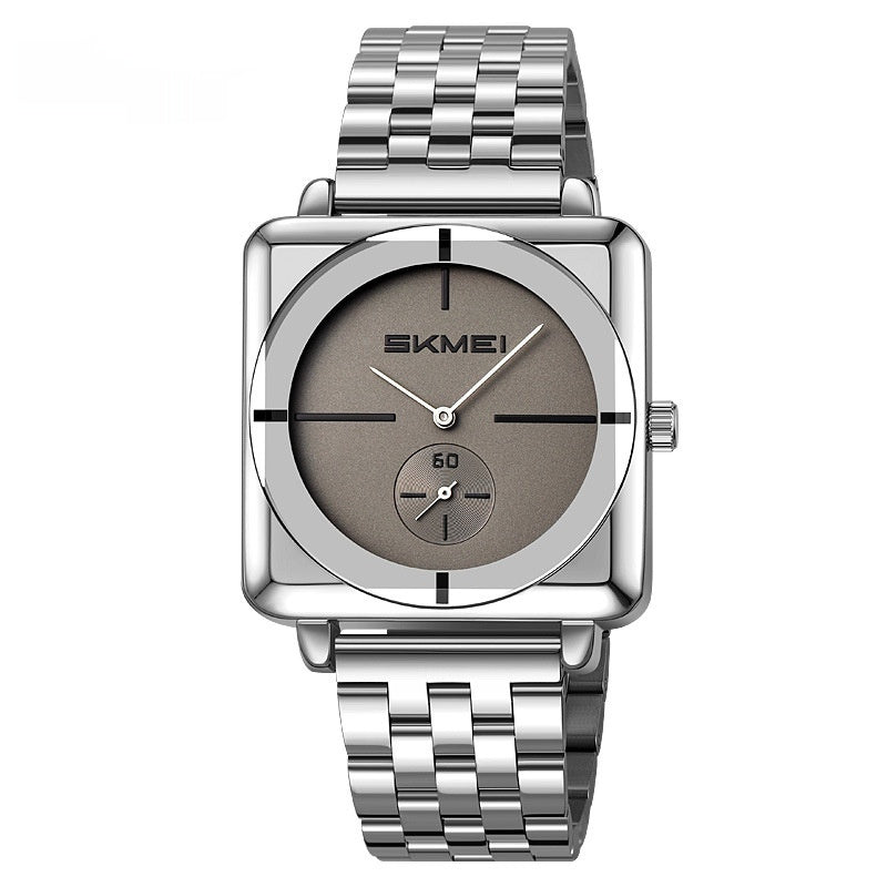 Skmei 2413 Square Steel Band Stylish Standalone Seconds Quartz Watch For Men