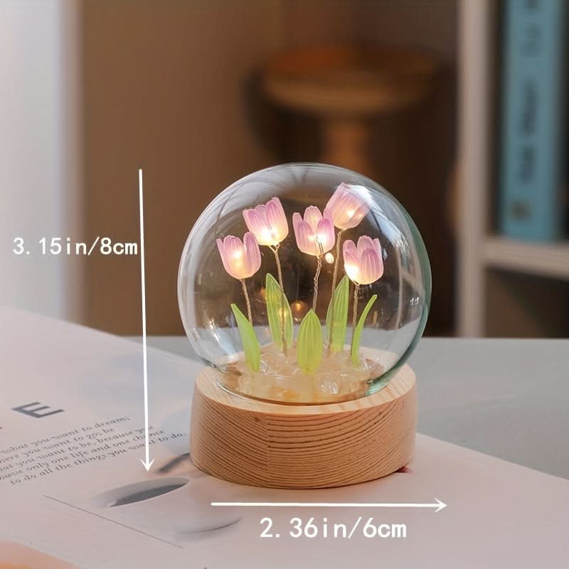 Mini Tulip Night Light – Handcrafted Floral Table Lamp