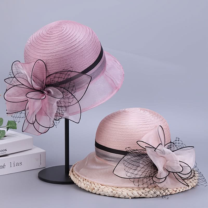 Women’s Floral Jacquard Sun Hat – Spring/Summer Visor with Elastic Fit & Drawstring