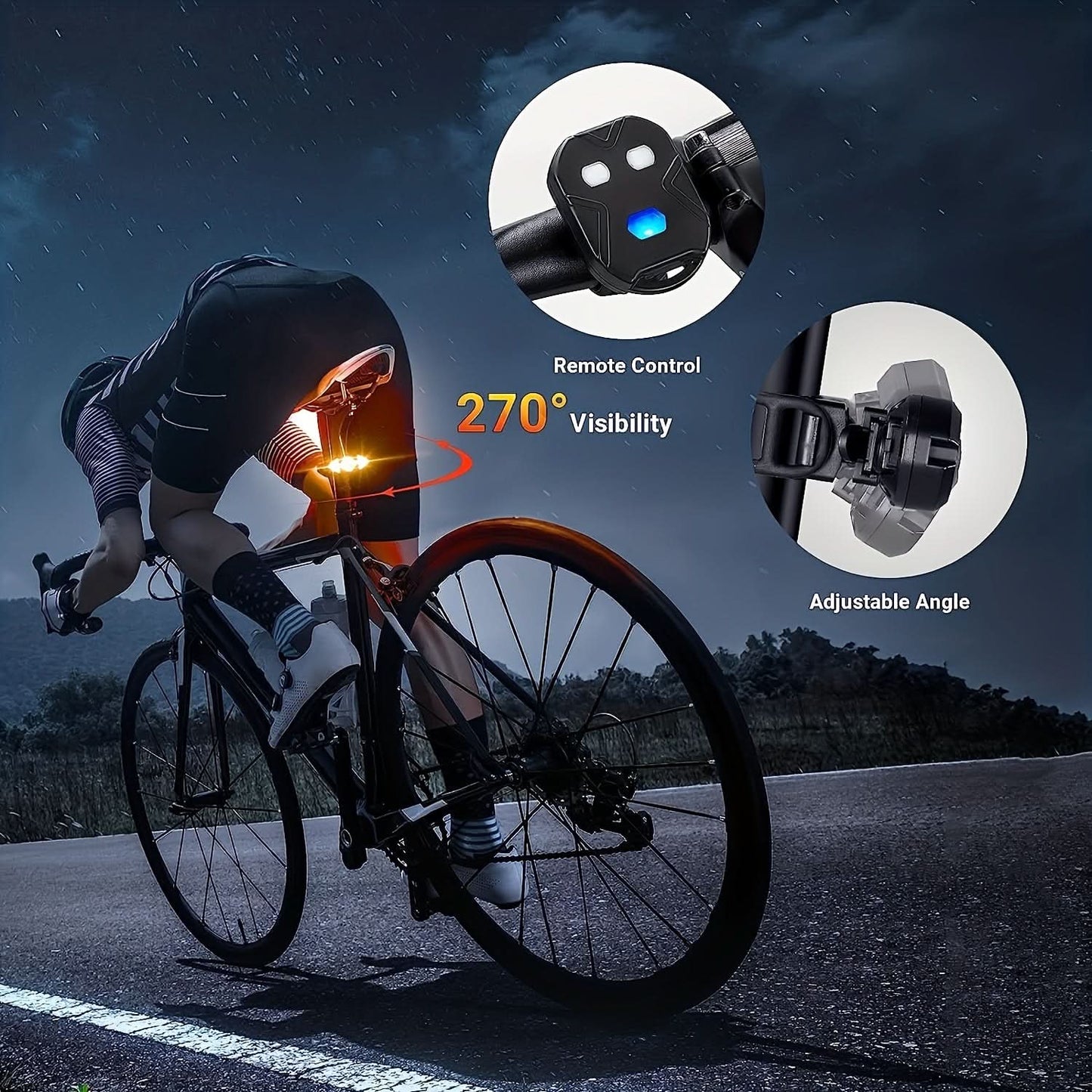 USB Rechargeable LED Bicycle Turn Signal Light