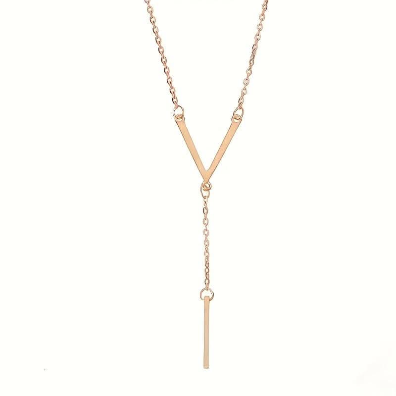V-Shaped Long Pendant Necklace – Elegant Minimalist Accessory