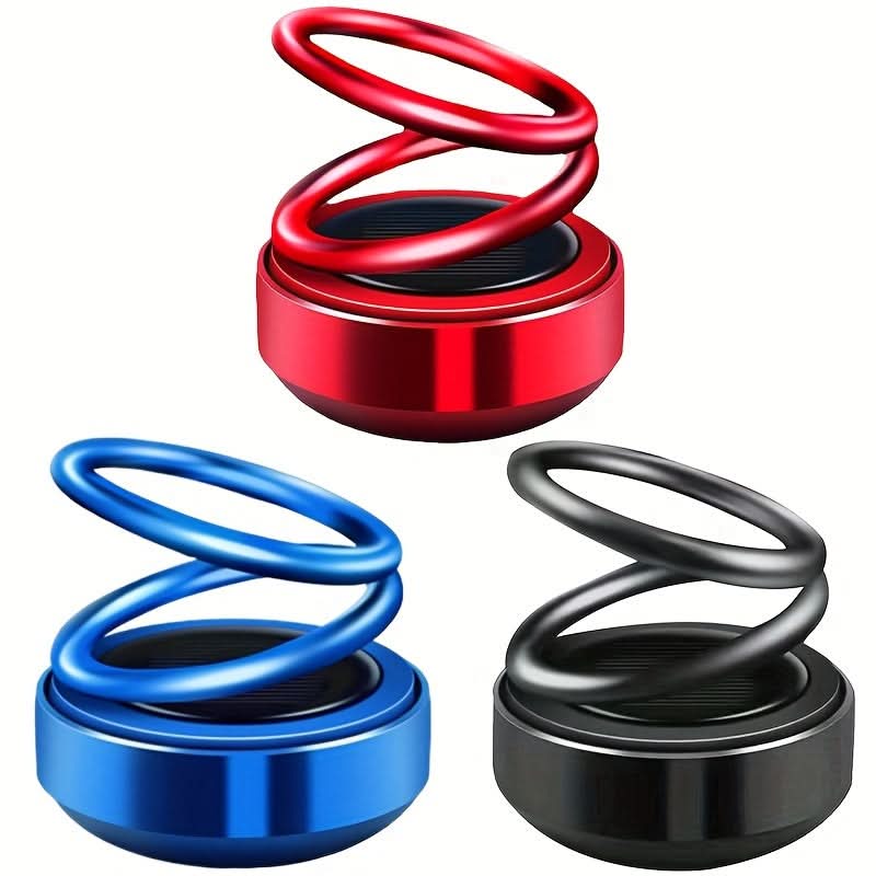 Solar-Powered Rotating Car Air Freshener – 3-Piece Hanging Aromatherapy Set