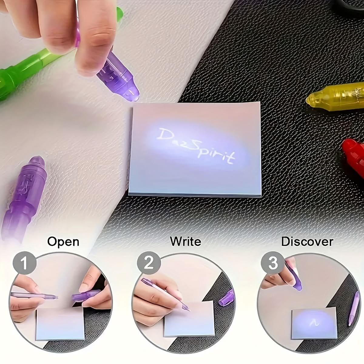 6-Pack Magic UV Glow Ink Pens – Invisible Markers