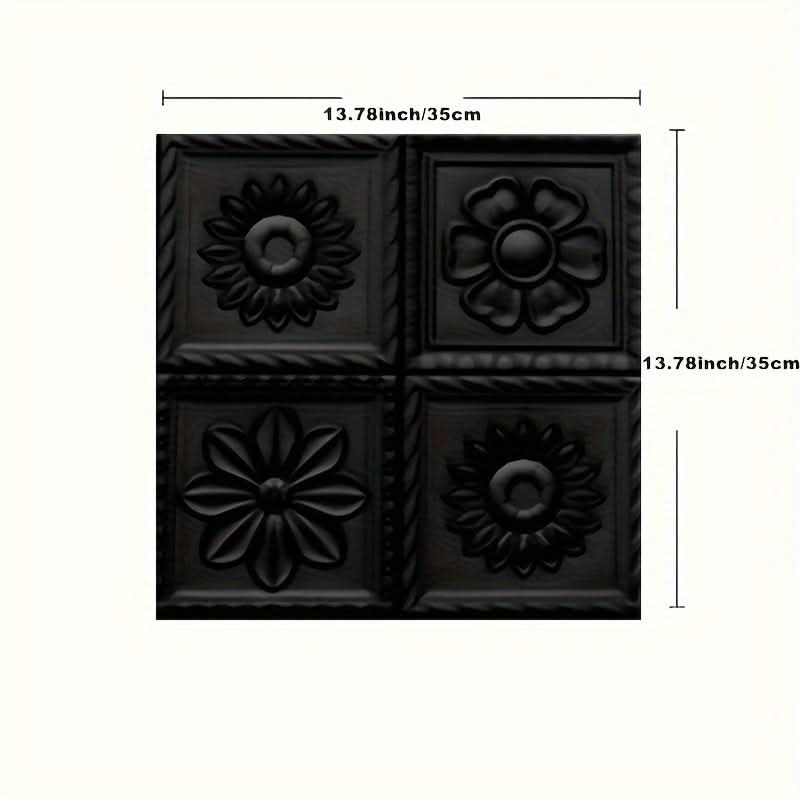 20pcs 3D Floral Self-Adhesive Wall Tiles