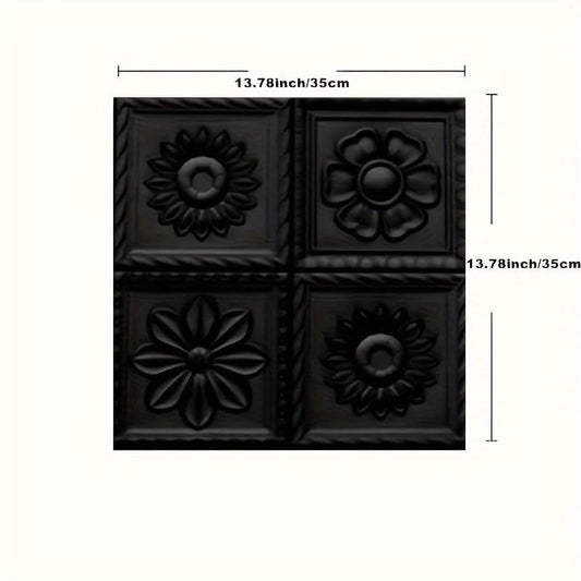 20pcs 3D Floral Self-Adhesive Wall Tiles