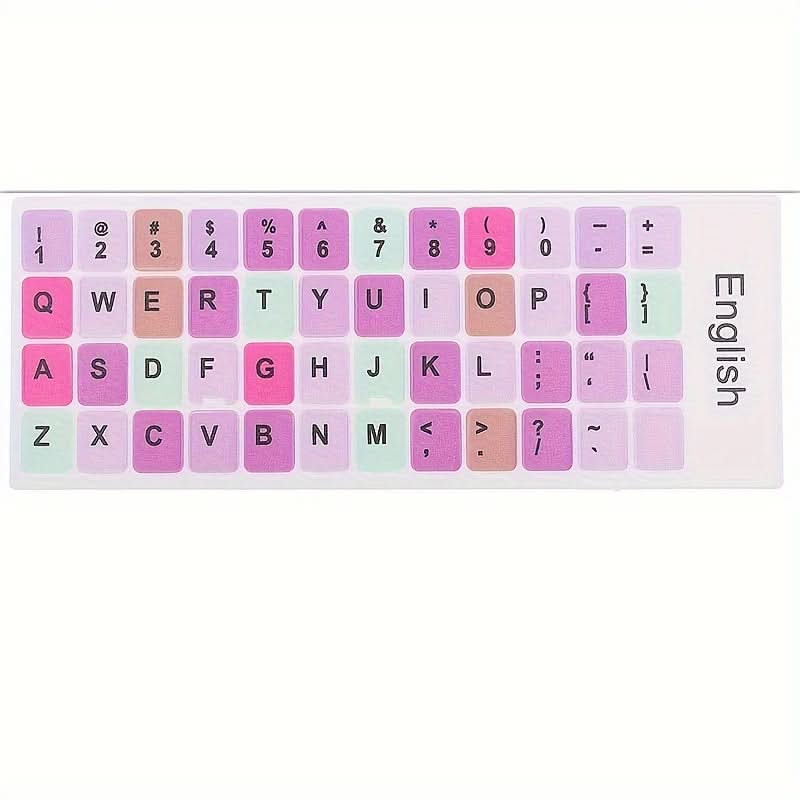 Vibrant Keyboard Sticker Set – Colorful, Removable Decals