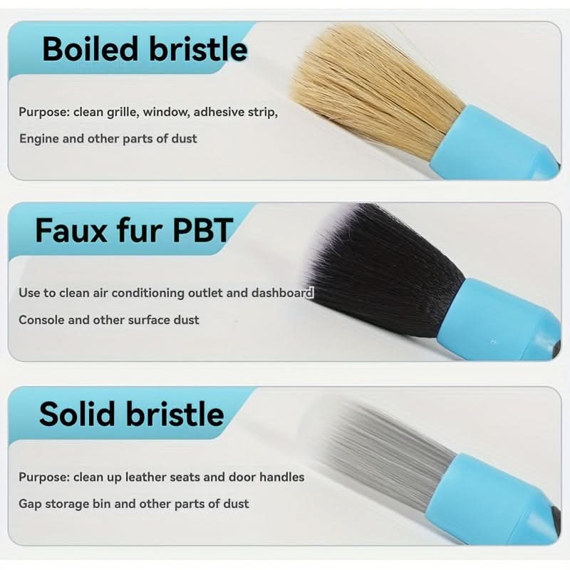 4-Piece Soft Bristle Car Detailing Brush Set