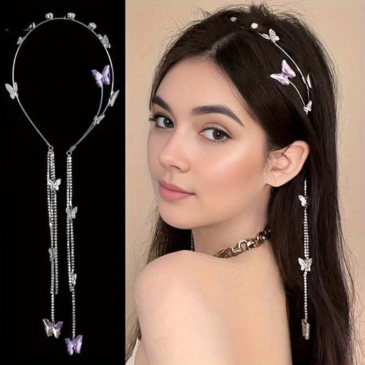 Exquisite Butterfly-Shaped Tassel Hairband for Women