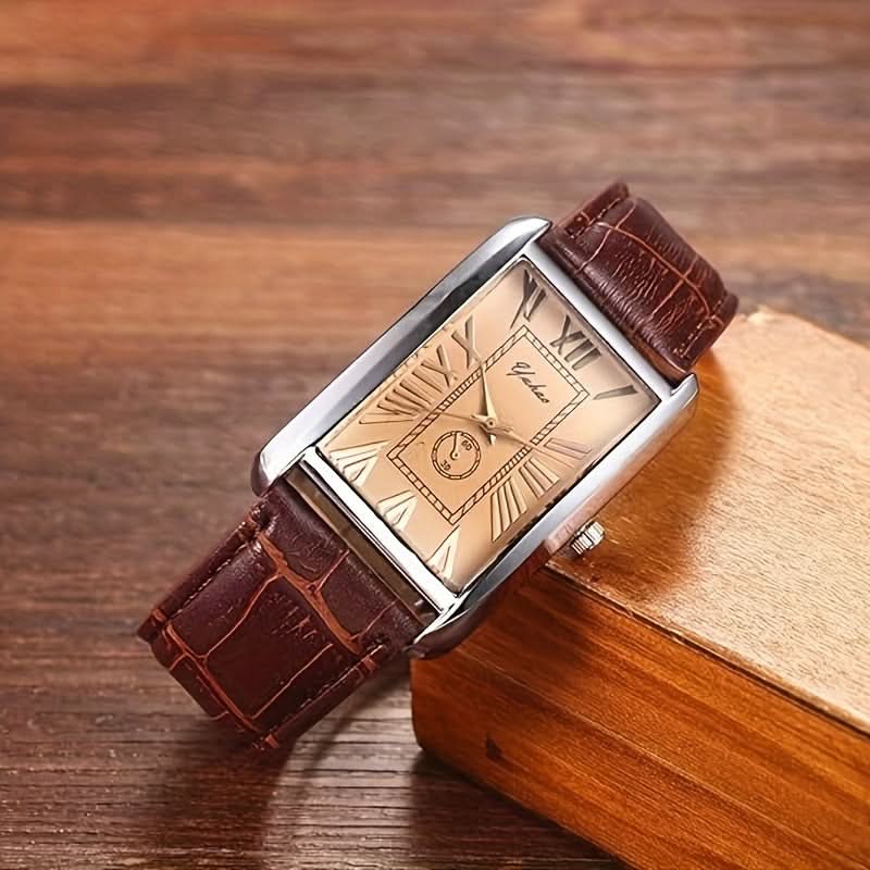 Vintage Square Quartz Wrist Watch for Men