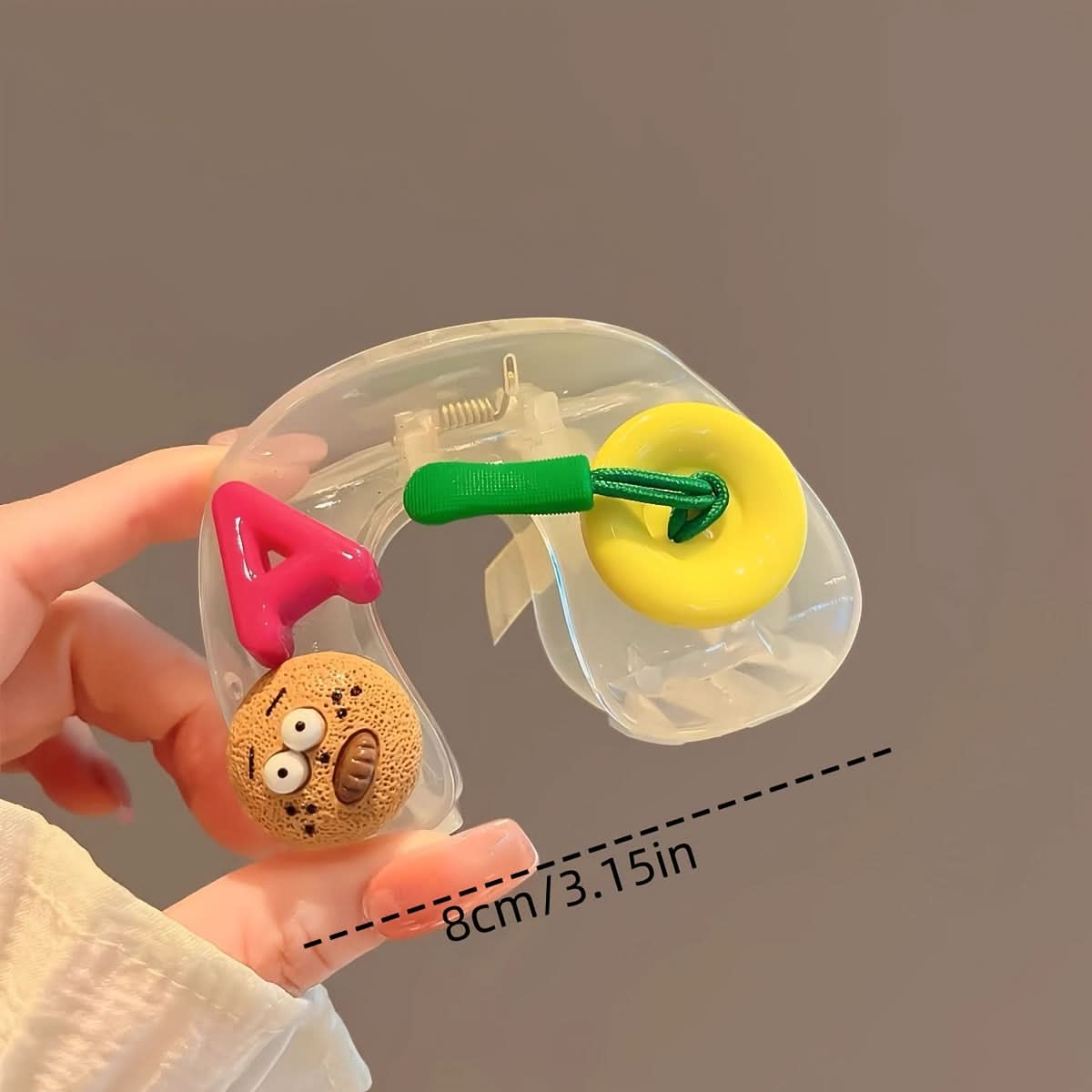 5Pcs Button Biscuit Hair Claw Clips Set