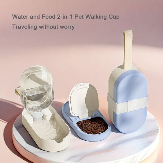 Portable Pet Water Bottle with Food Container