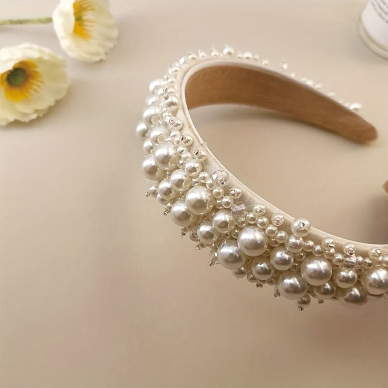 Faux Pearl Crystal Headband for Women