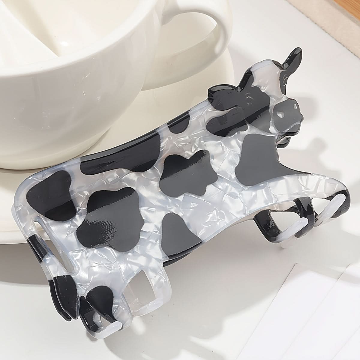 Cow Print Cartoon Hair Claw for Girls