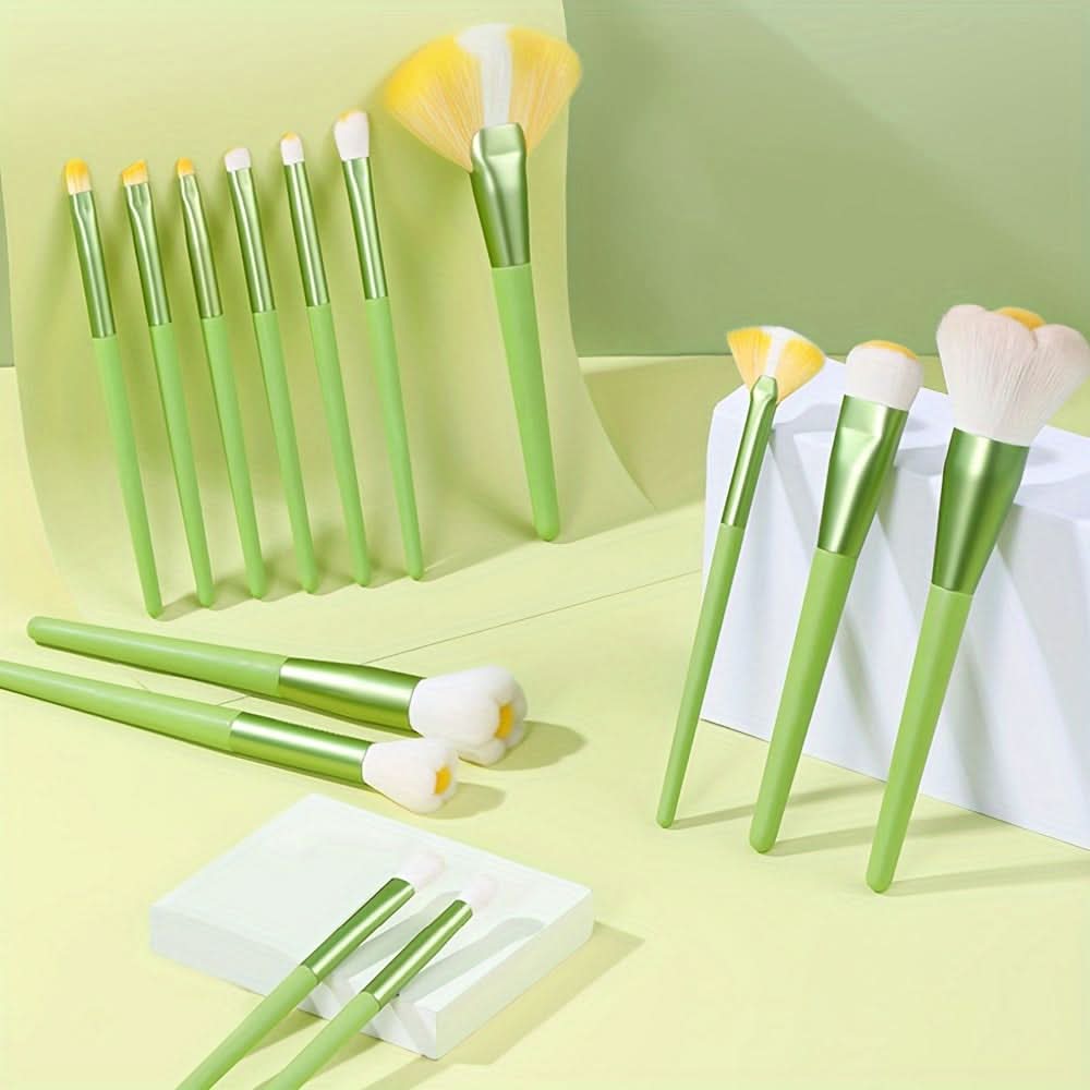 14-Piece Floral Makeup Brush Set, Professional