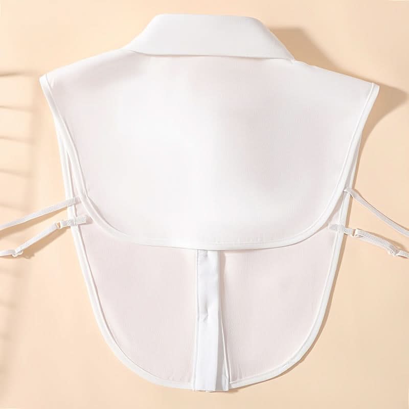 White Chiffon Detachable Faux Half Collar