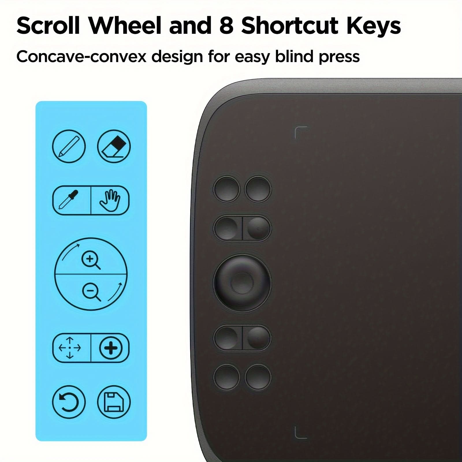 M908 10x6.25" Drawing Tablet with 8 Shortcuts